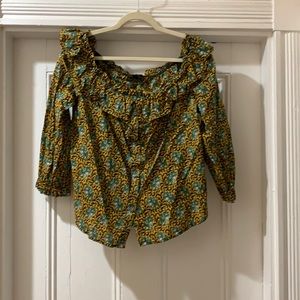 J. Crew elephant print off shoulder top